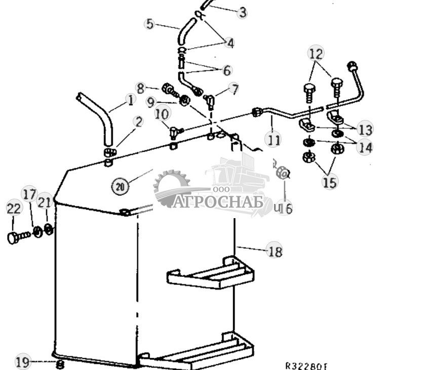 Right-Hand Fuel Tank With Lines 